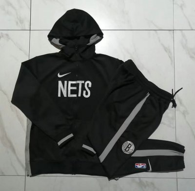 2024-25 Ensemble Brooklyn Nets Survêtement Veste à Capuche Pantalon Jogging