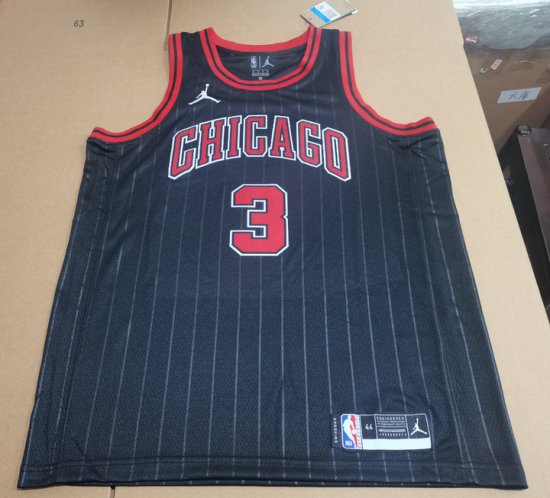 3 Maillot Giddey Chicago Bulls Noir avec bande