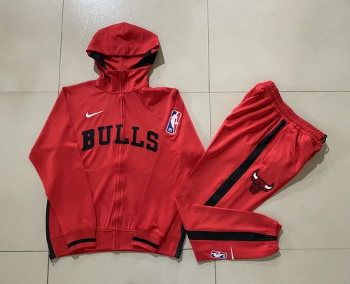 2024-25 Ensemble Chicago Bulls Survêtement Veste à Capuche Pantalon Jogging