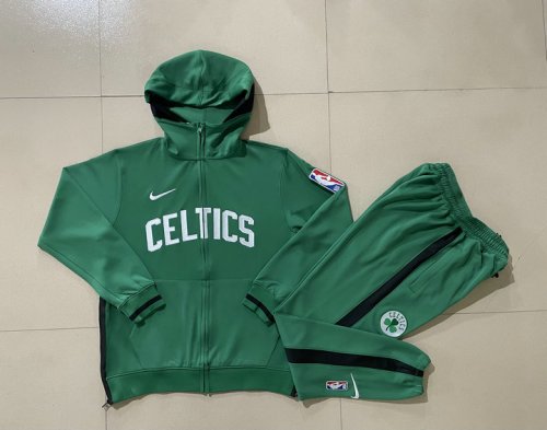 2024-25 Ensemble Boston Celtics Survêtement Veste à Capuche Pantalon Jogging